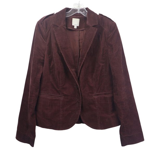 Halogen Jackets & Blazers - Halogen Blazer womens  Burgundy Cotton Corduroy  Size Medium